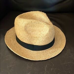 J. Crew Natural Straw Hat with Black Accent
Packable!